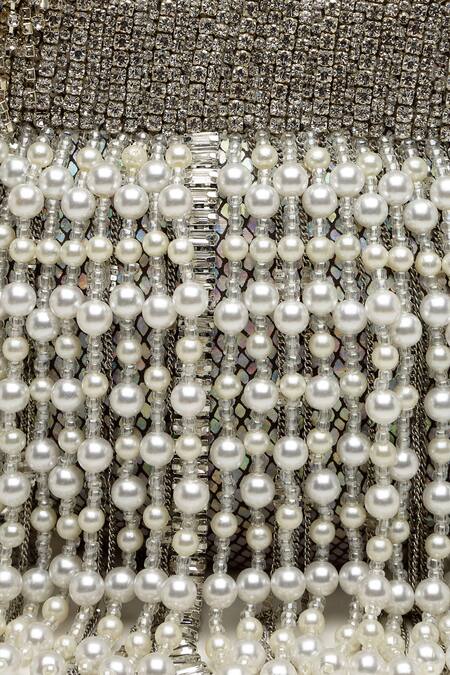 Buy Bijoux By Priya Chandna Grey Crystals, Stones Pearl Waterfall Embellished Nano Pouch Bag Online at Aza Fashions Buy_Bijoux By Priya Chandna_Grey Crystals, Stones Pearl Waterfall Embellished Nano Pouch Bag _Online_at_Aza_Fashions