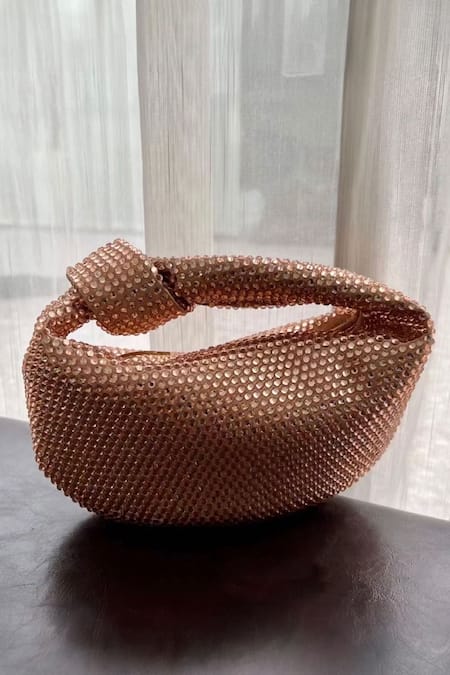 Buy_House Of Bling_Pink Rhinestone Ambre Studded Bag _Online_at_Aza_Fashions