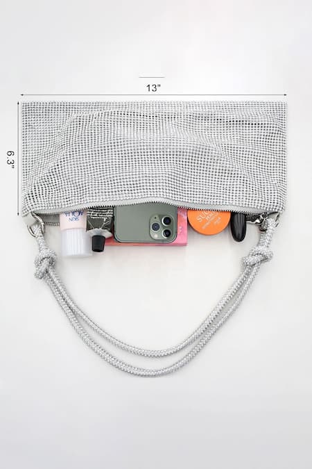 Buy_House Of Bling_Silver Rhinestone Gia Embellished Bag_Online_at_Aza_Fashions