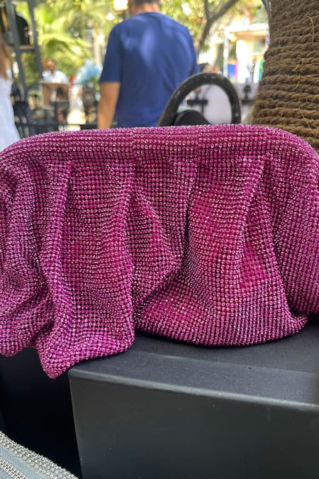 House Of Bling Rhinestone Waterfall Studded Clutch 