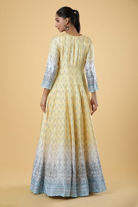 Samyukta Singhania Floral Digital Pattern Anarkali With Dupatta 