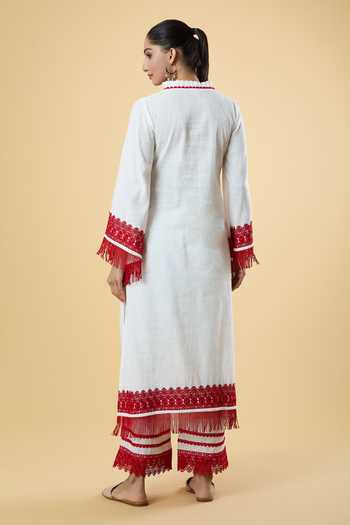 Samyukta Singhania Oorja Cotton Lace Embellished Kurta Set 