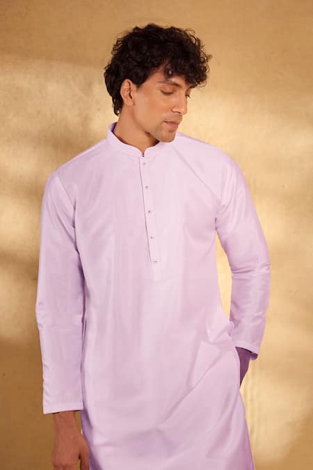 Buy_Aariyana Couture_Pink Silk, Polyester Sequins Floral Hand Work Bandi Kurta Set _Online_at_Aza_Fashions