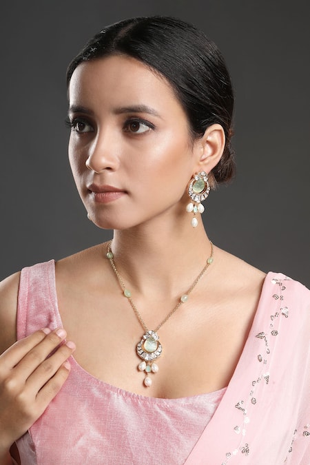 Hrisha Jewels Embellished Pendant Necklace Set 