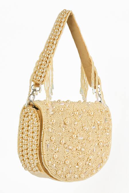 Buy Tasna White Crystal Bead Embellished Bag Online at Aza Fashions Buy_Tasna_White Crystal Bead Embellished Bag _Online_at_Aza_Fashions
