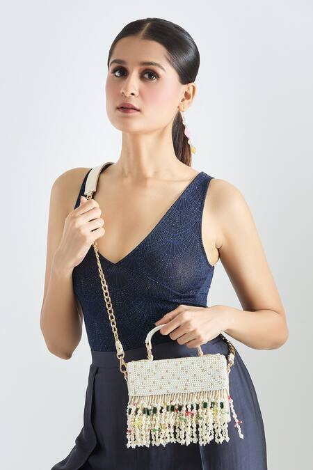 Buy Tasna White Bead Crystal Embellished Clutch Online at Aza Fashions Buy_Tasna_White Bead Crystal Embellished Clutch _Online_at_Aza_Fashions