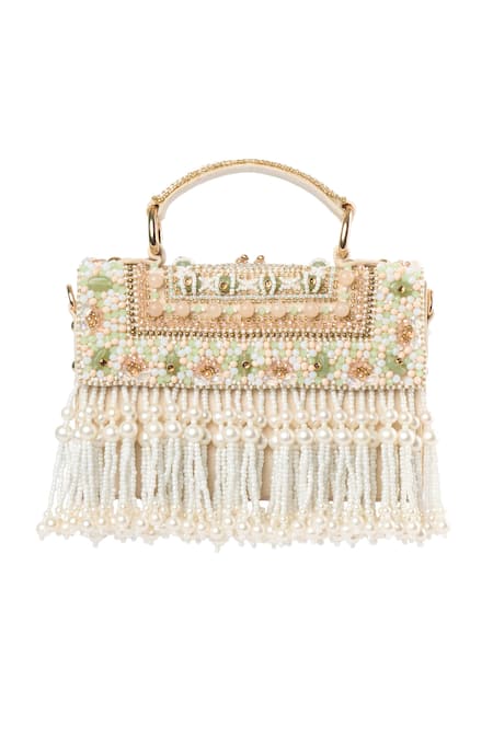 Shop Tasna Multi Color Bead Embellished Bag at Aza Fashions Shop_Tasna_Multi Color Bead Embellished Bag _at_Aza_Fashions