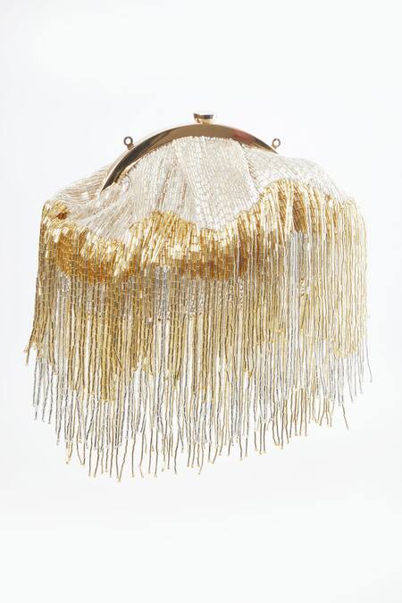 Tasna Gold Cutdana Embellished Potli at Aza Fashions Tasna_Gold Cutdana Embellished Potli _at_Aza_Fashions