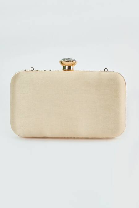 Tasna White Pearl Studded Clutch Online at Aza Fashions Tasna_White Pearl Studded Clutch _Online_at_Aza_Fashions