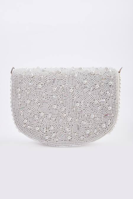 Buy Tasna Gold Pearl Embellished Clutch Online at Aza Fashions Buy_Tasna_Gold Pearl Embellished Clutch _Online_at_Aza_Fashions
