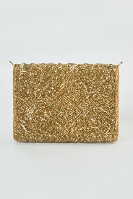 Tasna Gold Cutdana Rosa Embroidered Sling Bag Online at Aza Fashions Tasna_Gold Cutdana Rosa Embroidered Sling Bag _Online_at_Aza_Fashions