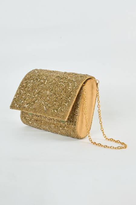 Buy Tasna Gold Cutdana Rosa Embroidered Sling Bag Online at Aza Fashions Buy_Tasna_Gold Cutdana Rosa Embroidered Sling Bag _Online_at_Aza_Fashions