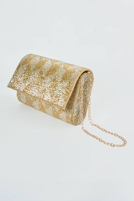 Buy Tasna Gold Cutdana Starla Embroidered Sling Bag Online at Aza Fashions Buy_Tasna_Gold Cutdana Starla Embroidered Sling Bag _Online_at_Aza_Fashions