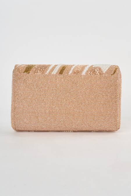 Tasna Rose Gold Cutdana Carme Embellished Sling Bag Online at Aza Fashions Tasna_Rose Gold Cutdana Carme Embellished Sling Bag _Online_at_Aza_Fashions