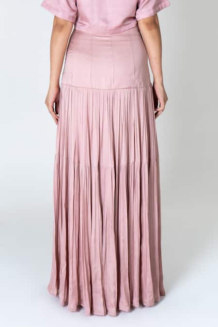 Neora By Nehal Chopra Solid High-Low Skirt 