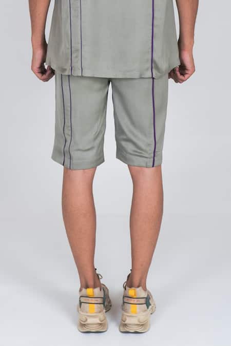 Neora By Nehal Chopra Contrast Piping Detail Shorts 