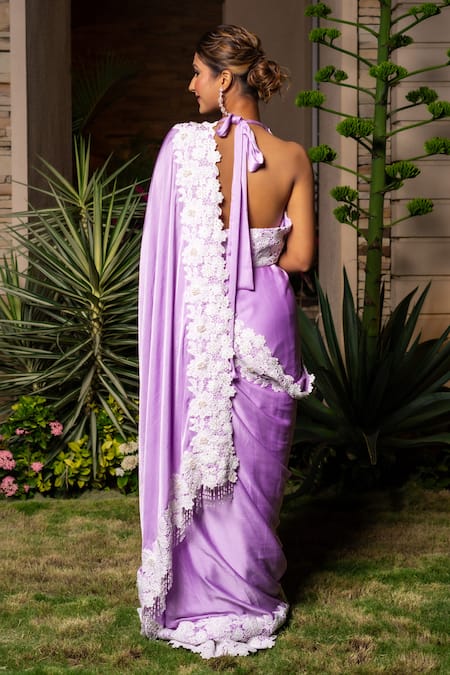 Label Anshu Khathuria Embroidered Saree & Bustier Set 