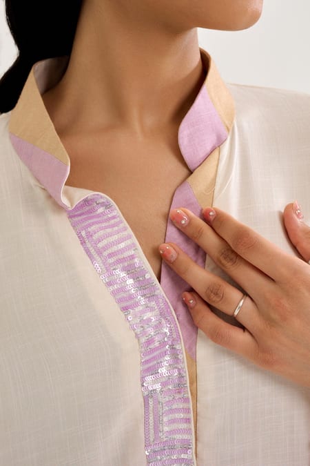 Siyona By Ankurita Purple Cotton Sequins Bandeau Neck Chhui Ombre Tunic And Pant Co-ord Set at Aza Fashions Siyona By Ankurita_Purple Cotton Sequins Bandeau Neck Chhui Ombre Tunic And Pant Co-ord Set _at_Aza_Fashions