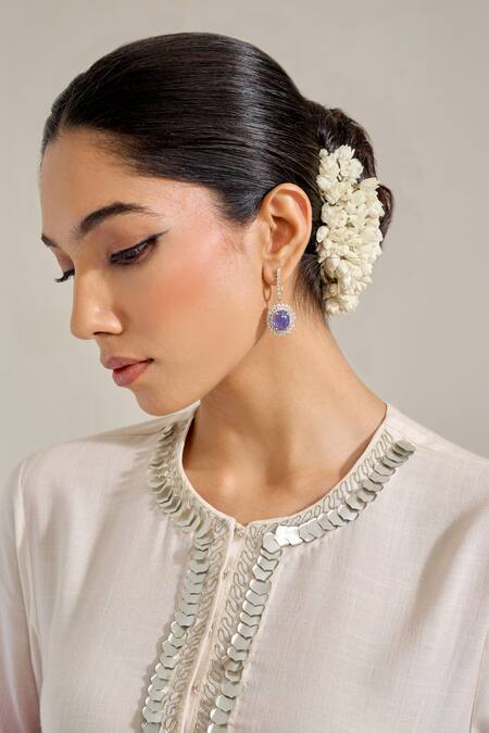 Siyona By Ankurita Purple Cotton Embroidery, Lace Round Neck Asonia Floral Ombre Kurta And Pant Set at Aza Fashions Siyona By Ankurita_Purple Cotton Embroidery, Lace Round Neck Asonia Floral Ombre Kurta And Pant Set _at_Aza_Fashions