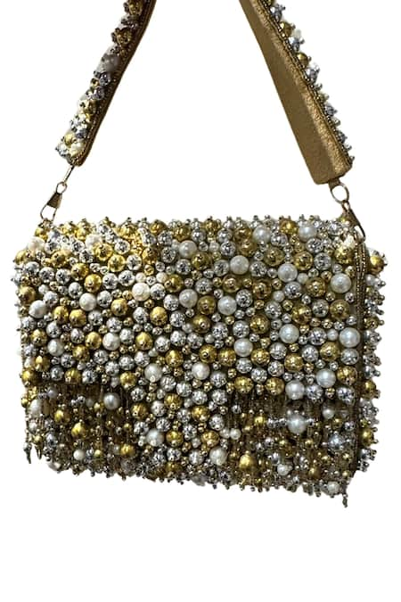 Tasna Pearl Embellished Clutch 