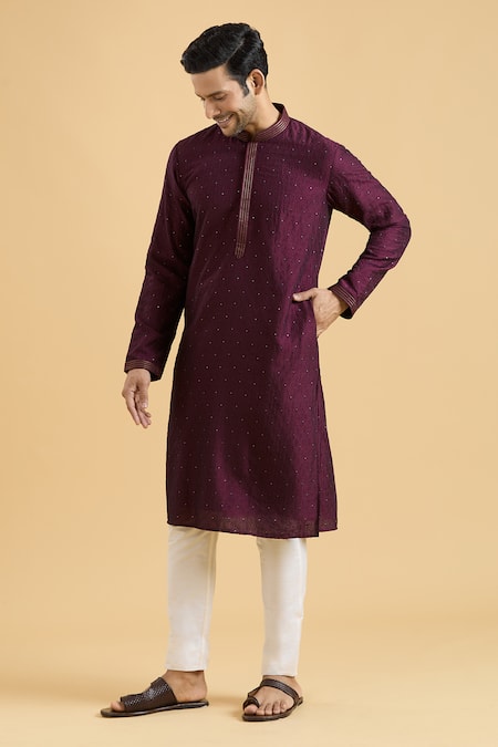 Aryavir Malhotra Sequin Highlighted Straight Kurta 