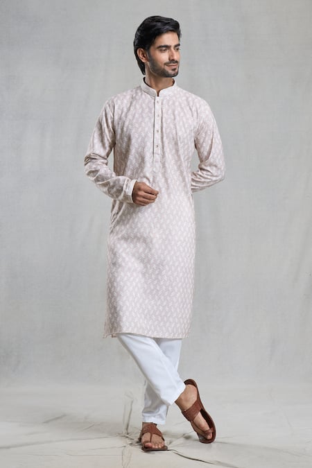 Aryavir Malhotra Broken Stripe Print Kurta 