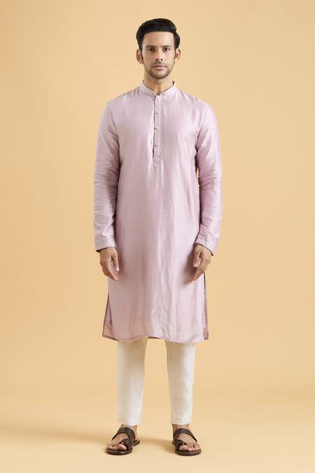 Arihant Rai Sinha Purple Silk, Polyester, Viscose Solid Kurta With Pant Online at Aza Fashions Arihant Rai Sinha_Purple Silk, Polyester, Viscose Solid Kurta With Pant_Online_at_Aza_Fashions