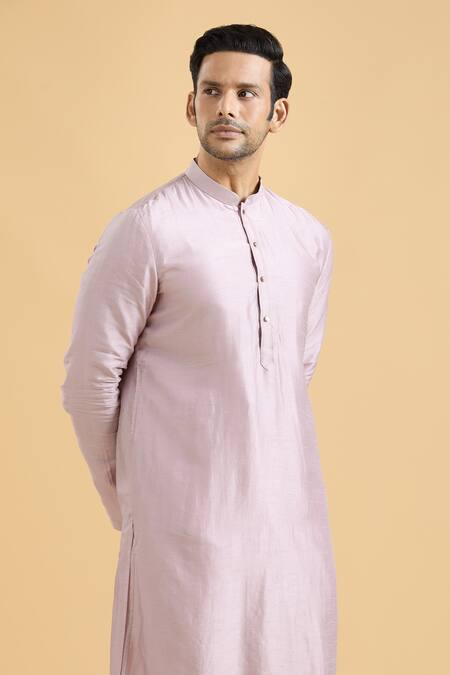 Shop Arihant Rai Sinha Purple Silk, Polyester, Viscose Solid Kurta With Pant Online at Aza Fashions Shop_Arihant Rai Sinha_Purple Silk, Polyester, Viscose Solid Kurta With Pant_Online_at_Aza_Fashions