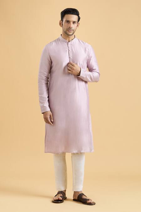 Arihant Rai Sinha_Purple Silk Solid Kurta_Online_at_Aza_Fashions