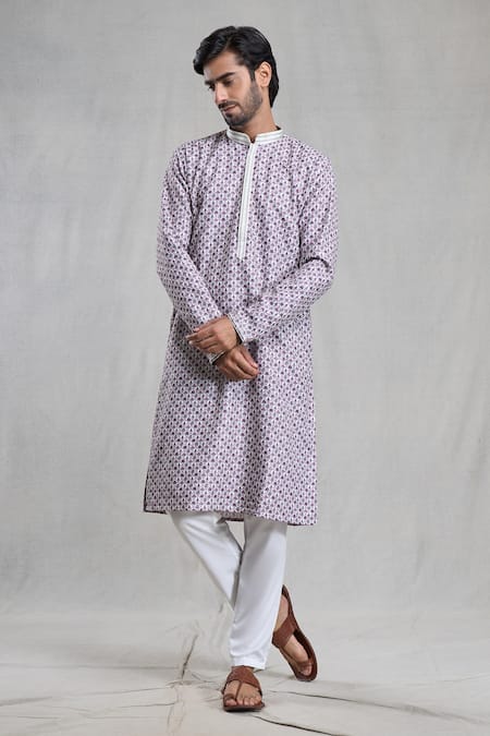 Aryavir Malhotra Quatrefoil Print Kurta With Pant 