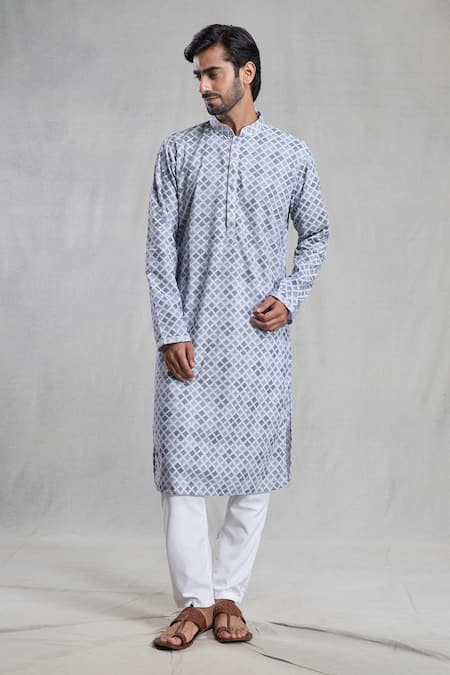 Aryavir Malhotra Straight Chikankari Work Kurta With Pant 