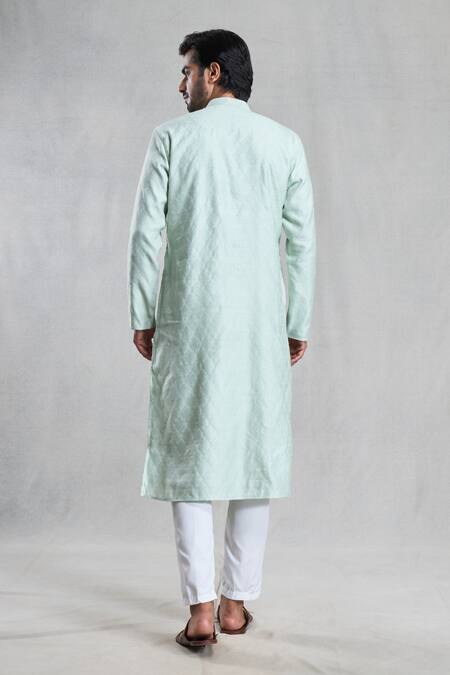 Shop Arihant Rai Sinha Blue Silk, Polyester, Viscose Embroidery Thread Work Kurta Set at Aza Fashions Shop_Arihant Rai Sinha_Blue Silk, Polyester, Viscose Embroidery Thread Work Kurta Set_at_Aza_Fashions