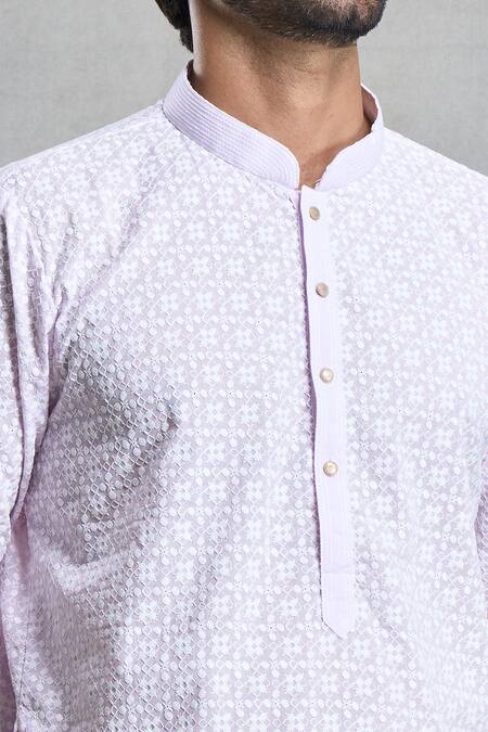 Buy Arihant Rai Sinha Purple Cotton Embroidery Chikankari Kurta Set Buy_Arihant Rai Sinha_Purple Cotton Embroidery Chikankari Kurta Set
