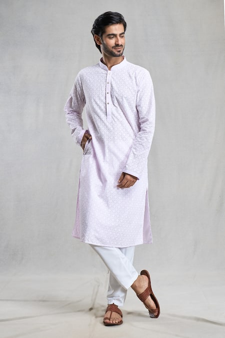 Aryavir Malhotra Chikankari Work Kurta 