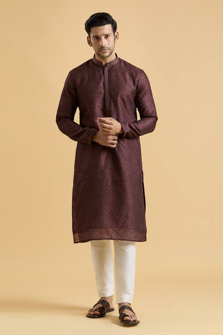 Buy Arihant Rai Sinha Maroon Rayon Geometric Print Kurta Online at Aza Fashions Buy_Arihant Rai Sinha_Maroon Rayon Geometric Print Kurta_Online_at_Aza_Fashions