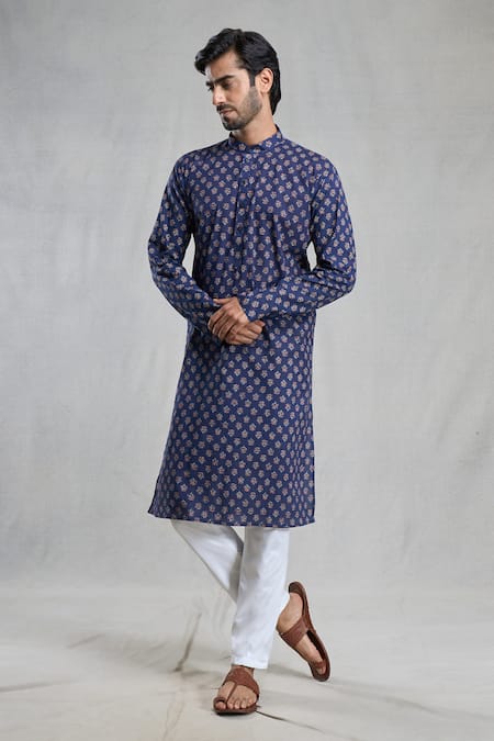 Aryavir Malhotra Floral Print Kurta 