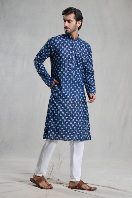 Aryavir Malhotra Flower Print Kurta 