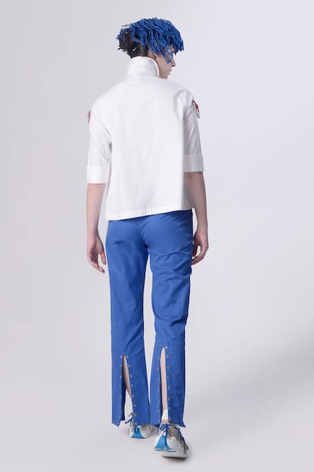 Nitin Bal Chauhan 3D Tassel Embellished Shirt With Slit Pant 