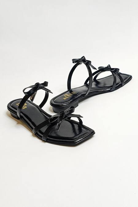 The Alter Black Solid Strappy Flats Online at Aza Fashions The Alter_Black Solid Strappy Flats _Online_at_Aza_Fashions