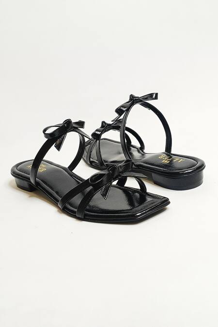 Buy The Alter Black Solid Strappy Flats Online at Aza Fashions Buy_The Alter_Black Solid Strappy Flats _Online_at_Aza_Fashions