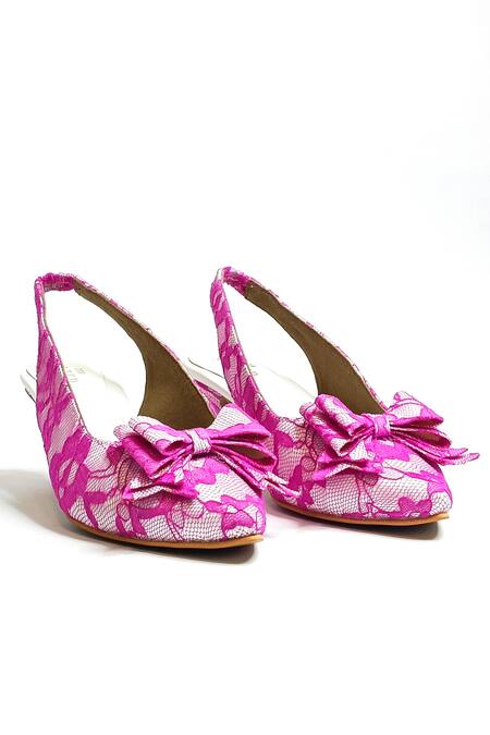 The Alter Pink Lace Detail Stiletto Heels Online at Aza Fashions The Alter_Pink Lace Detail Stiletto Heels _Online_at_Aza_Fashions