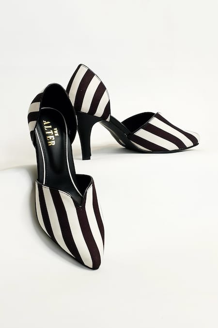 The Alter Black Kate Striped Print Pumps Online at Aza Fashions The Alter_Black Kate Striped Print Pumps _Online_at_Aza_Fashions