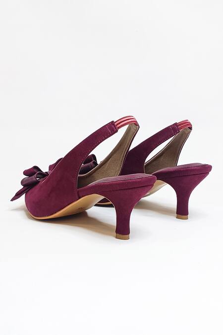 Shop The Alter Maroon Bows Marilyn Solid Pointed Toe Stiletto Heels Online at Aza Fashions Shop_The Alter_Maroon Bows Marilyn Solid Pointed Toe Stiletto Heels _Online_at_Aza_Fashions