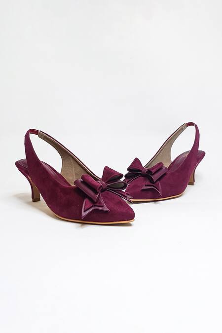 The Alter Maroon Bows Marilyn Solid Pointed Toe Stiletto Heels at Aza Fashions The Alter_Maroon Bows Marilyn Solid Pointed Toe Stiletto Heels _at_Aza_Fashions