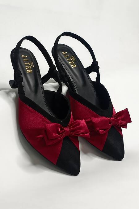 Shop The Alter Maroon Bows Betsy Solid Pointed Toe Pumps Online at Aza Fashions Shop_The Alter_Maroon Bows Betsy Solid Pointed Toe Pumps _Online_at_Aza_Fashions