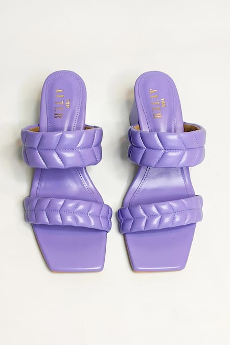 Shop The Alter Purple T Shaped Quilted Block Heels at Aza Fashions Shop_The Alter_Purple T Shaped Quilted Block Heels _at_Aza_Fashions