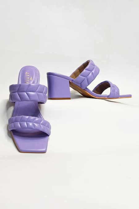 The Alter Purple T Shaped Quilted Block Heels at Aza Fashions The Alter_Purple T Shaped Quilted Block Heels _at_Aza_Fashions