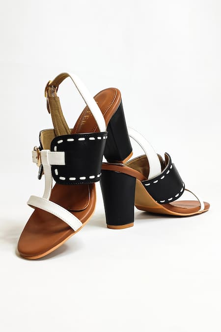 Shop_The Alter_Black Buckles Taylor Color Block Heels _Online_at_Aza_Fashions