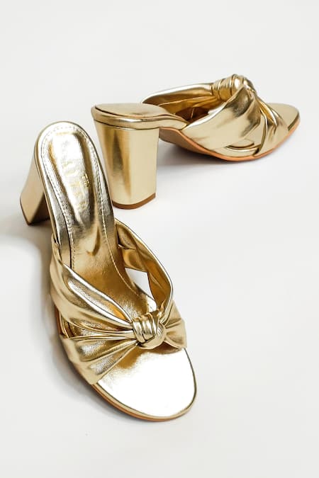 The Alter Gold Knotted Block Heels