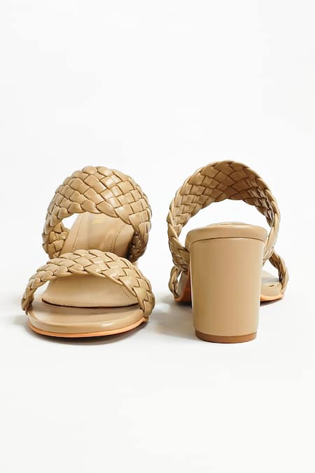 The Alter Beige Braided Woven Block Heels Online at Aza Fashions The Alter_Beige Braided Woven Block Heels _Online_at_Aza_Fashions